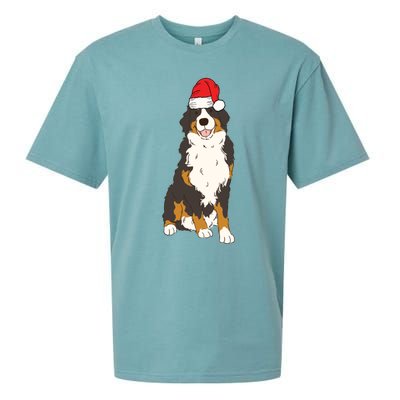 Santa Bernese Mountain Dog Winter Christmas Dog Mom Holiday Great Gift Sueded Cloud Jersey T-Shirt