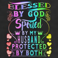 Spoiled By My Husband Blessed By God Wife Gifts From Husband 7 Panel Mesh Trucker Snapback Hat