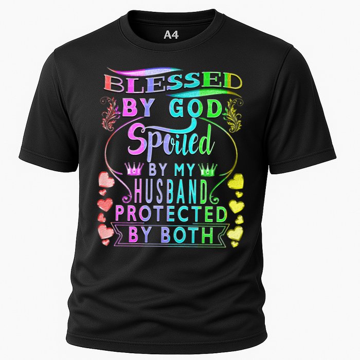 Spoiled By My Husband Blessed By God Wife Gifts From Husband Cooling Performance Crew T-Shirt