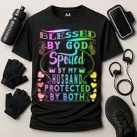 Spoiled By My Husband Blessed By God Wife Gifts From Husband Cooling Performance Crew T-Shirt