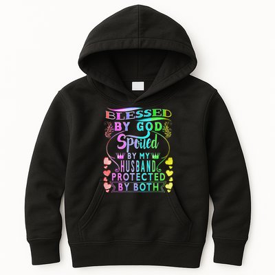 Spoiled By My Husband Blessed By God Wife Gifts From Husband Kids Hoodie