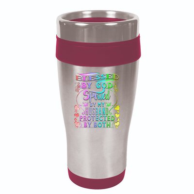 Spoiled By My Husband Blessed By God Wife Gifts From Husband 16oz Travel Tumbler