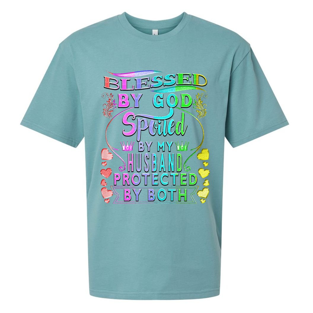 Spoiled By My Husband Blessed By God Wife Gifts From Husband Sueded Cloud Jersey T-Shirt