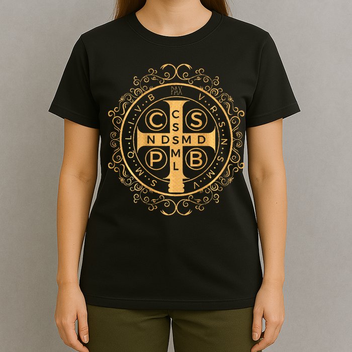Saint Benedict Medal Catholic Print T-Shirt