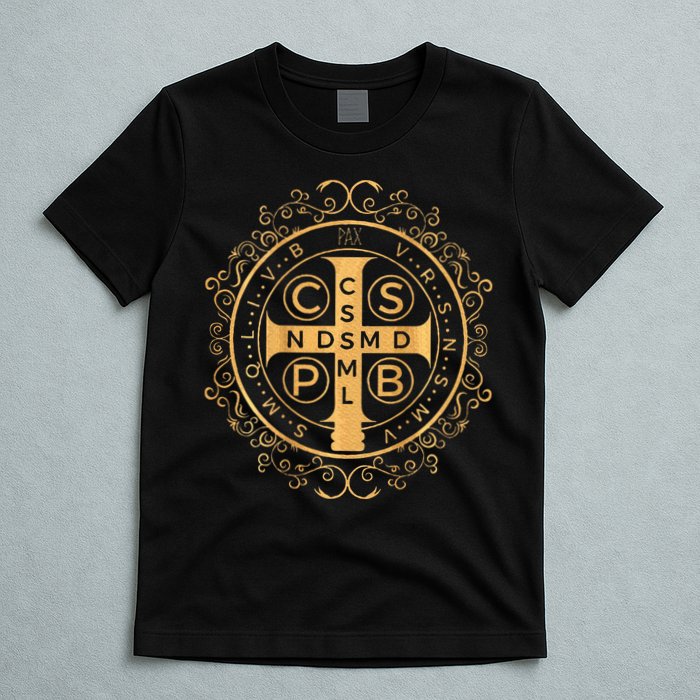 Saint Benedict Medal Catholic Print T-Shirt