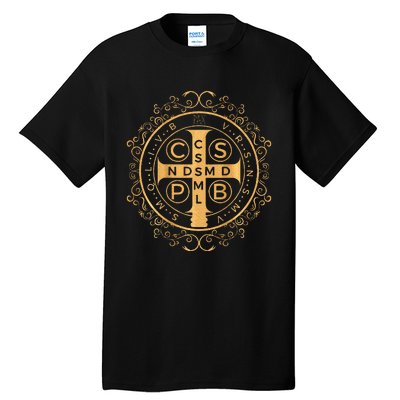 Saint Benedict Medal Catholic Print Tall T-Shirt