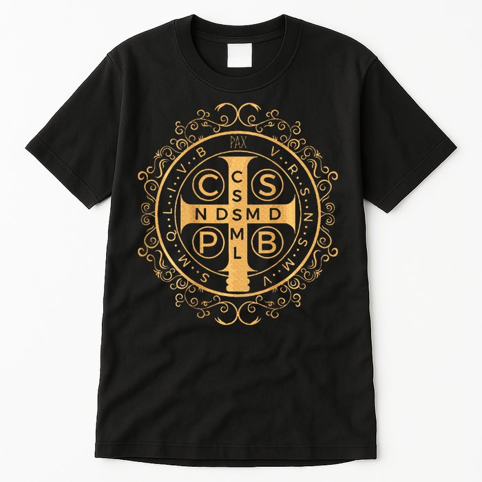 Saint Benedict Medal Catholic Print Tall T-Shirt