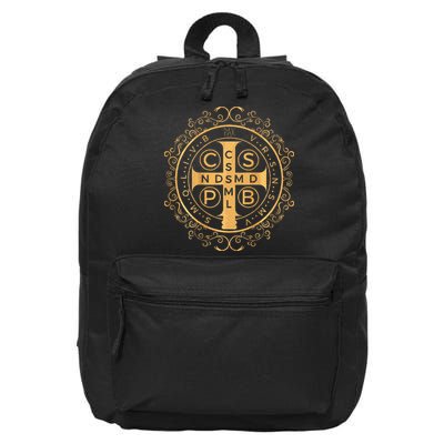 Saint Benedict Medal Catholic Print 16 in Basic Backpack