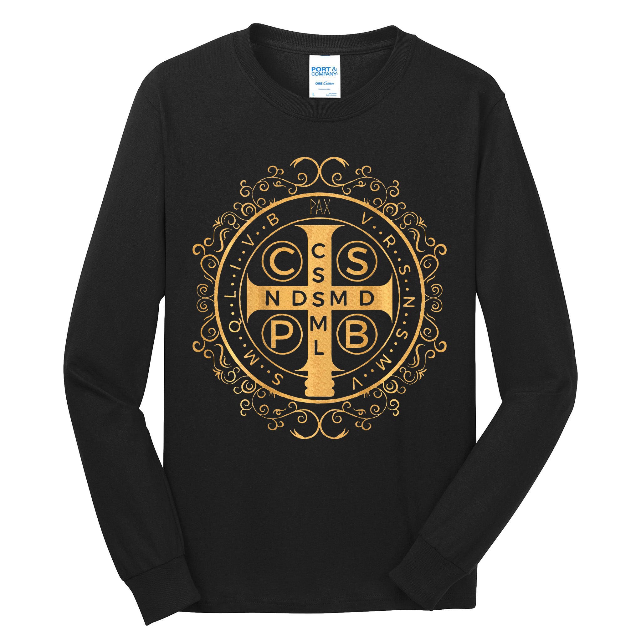 Saint Benedict Medal Catholic Print Tall Long Sleeve T-Shirt