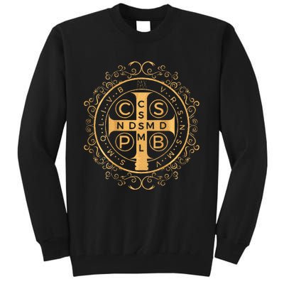 Saint Benedict Medal Catholic Print Tall Sweatshirt