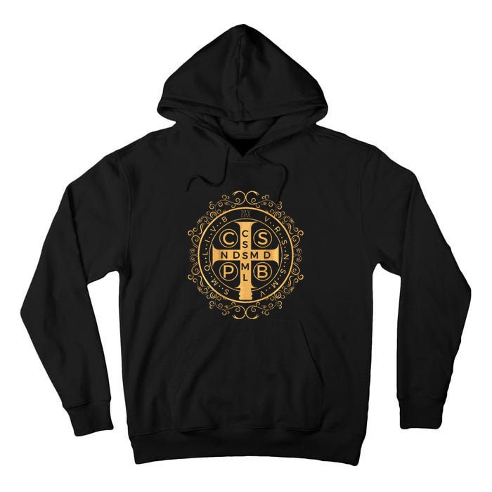 Saint Benedict Medal Catholic Print Tall Hoodie