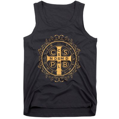 Saint Benedict Medal Catholic Print Tank Top