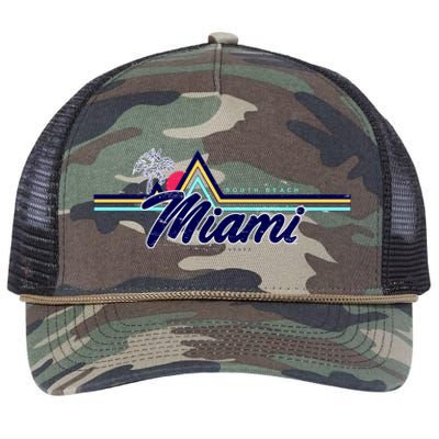 South Beach Miami Florida State Retro Rope Trucker Hat Cap