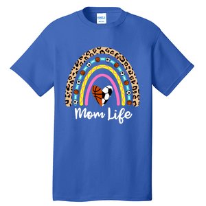 Soccer Basketball Mom Boho Rainbow Funny Soccer Basketball Gift Tall T-Shirt