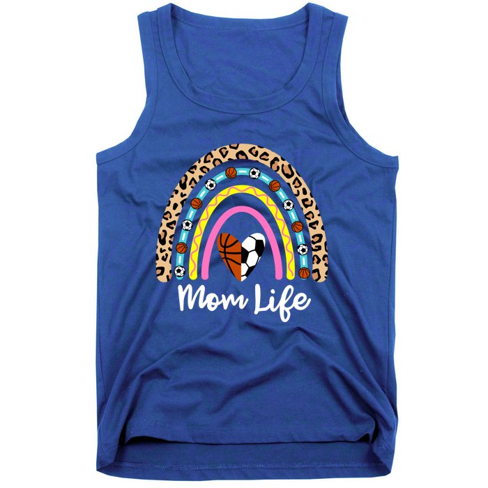 Soccer Basketball Mom Boho Rainbow Funny Soccer Basketball Gift Tank Top