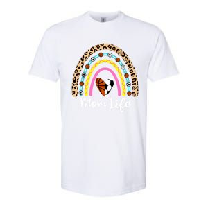 Soccer Basketball Mom Boho Rainbow Funny Soccer Basketball Gift Softstyle CVC T-Shirt