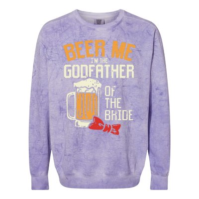 S Beer Me Godfather Of Bride Wedding Party Rehearsal Dinner Colorblast Crewneck Sweatshirt