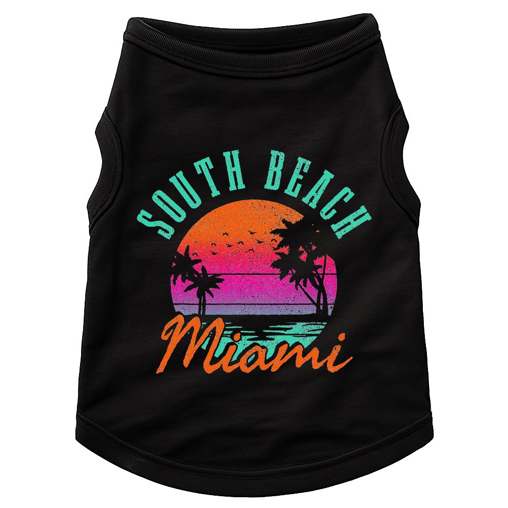 South Beach Miami Retro Florida Usa Souvenir Gift Doggie Tank