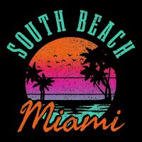 South Beach Miami Retro Florida Usa Souvenir Gift Long Sleeve Shirt