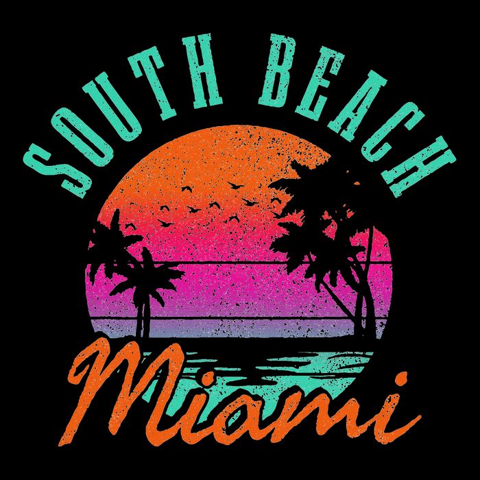 South Beach Miami Retro Florida Usa Souvenir Gift Long Sleeve Shirt