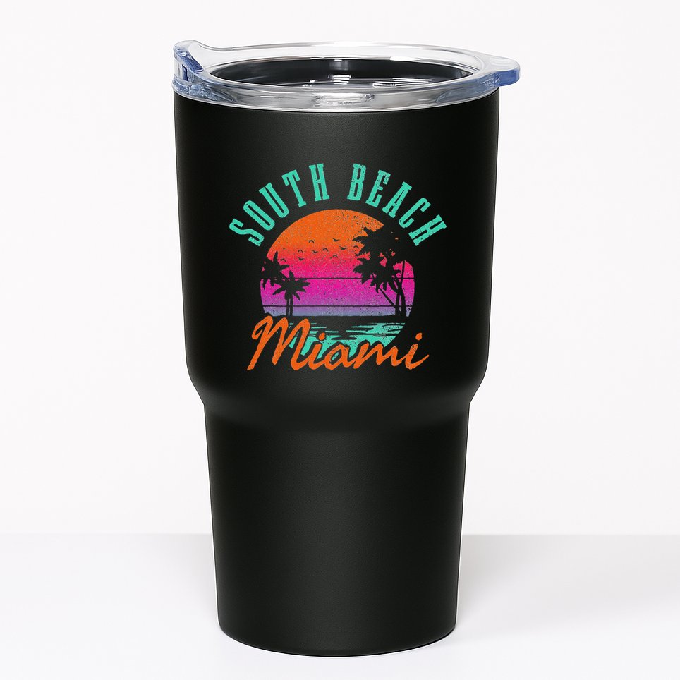 South Beach Miami Retro Florida Usa Souvenir Gift Tumbler