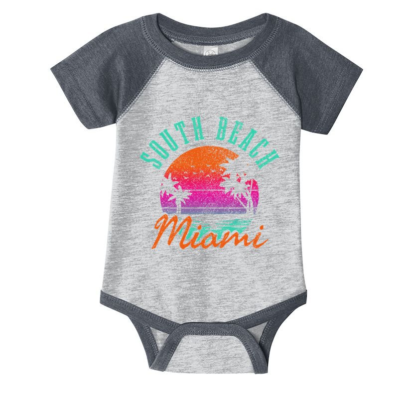 South Beach Miami Retro Florida Usa Souvenir Gift Infant Baby Jersey Bodysuit