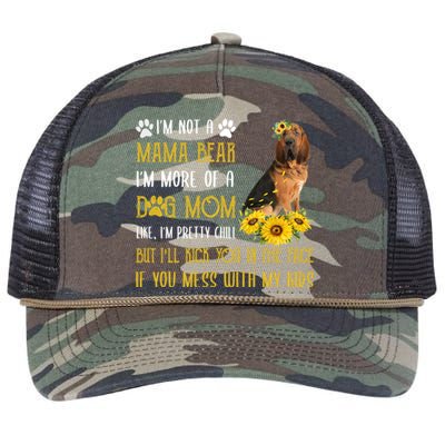 Sunflower Bloodhound Mom Mothers Day Dog Mom Gift Retro Rope Trucker Hat Cap