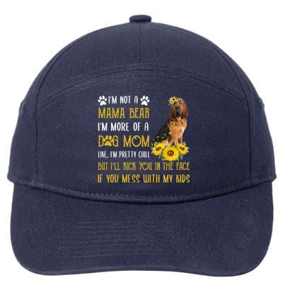 Sunflower Bloodhound Mom Mothers Day Dog Mom Gift 7-Panel Snapback Hat