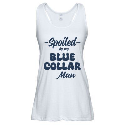 Spoiled By My Blue Collar Man Ladies Essential Flowy Tank