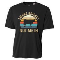 Smoke Brisket Not Meth Pitmaster BBQ Lover Smoker Grilling Cooling Performance Crew T-Shirt