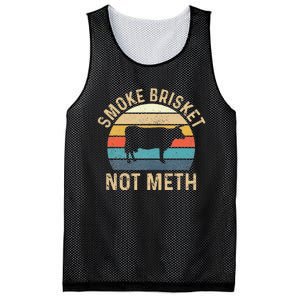 Smoke Brisket Not Meth Pitmaster BBQ Lover Smoker Grilling Mesh Reversible Basketball Jersey Tank