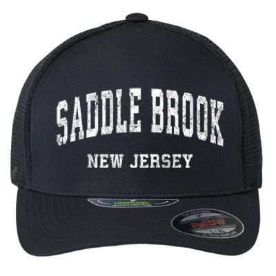 Saddle Brook New Jersey Nj Vintage Varsity Sports Flexfit Unipanel Trucker Cap