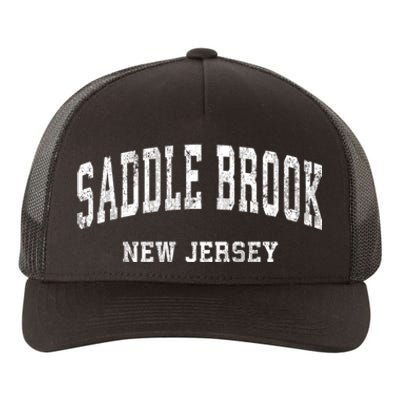 Saddle Brook New Jersey Nj Vintage Varsity Sports Yupoong Adult 5-Panel Trucker Hat