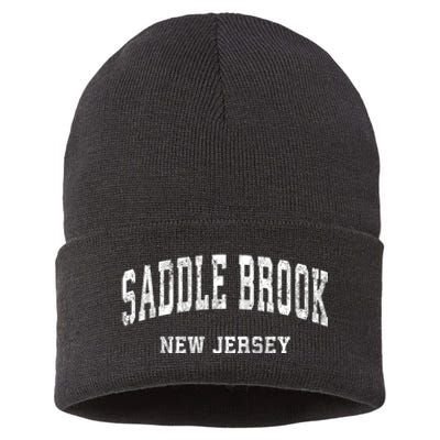 Saddle Brook New Jersey Nj Vintage Varsity Sports Sustainable Knit Beanie