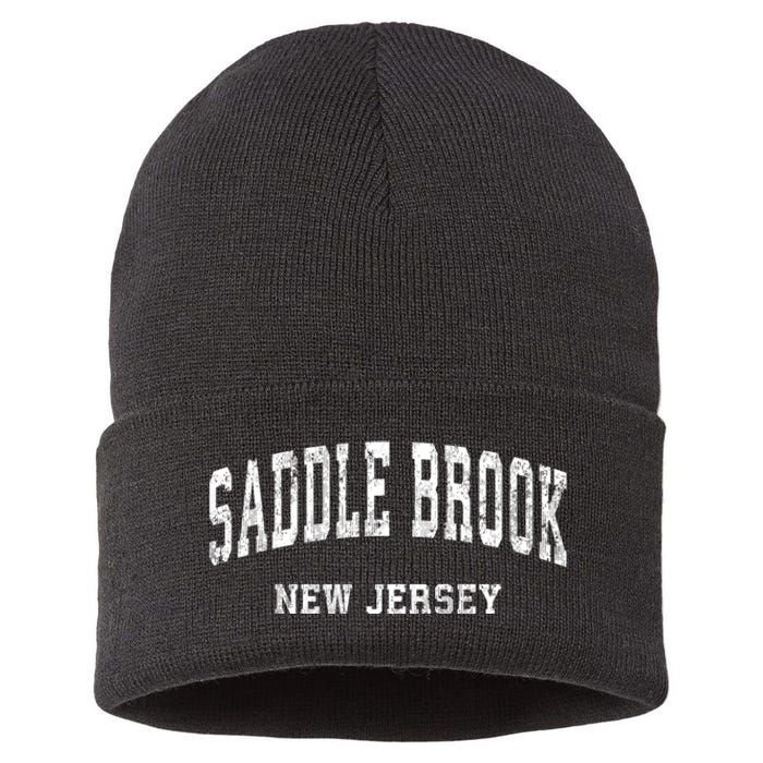 Saddle Brook New Jersey Nj Vintage Varsity Sports Sustainable Knit Beanie