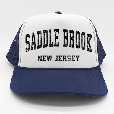 Saddle Brook New Jersey Nj Vintage Varsity Sports Trucker Hat