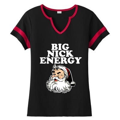 Santa Big Nick Energy Meaningful Gift Ladies Halftime Notch Neck Tee