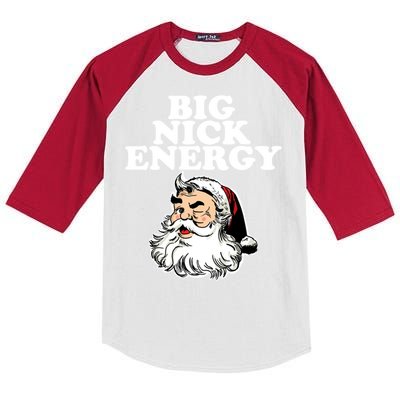 Santa Big Nick Energy Meaningful Gift Kids Colorblock Raglan Jersey