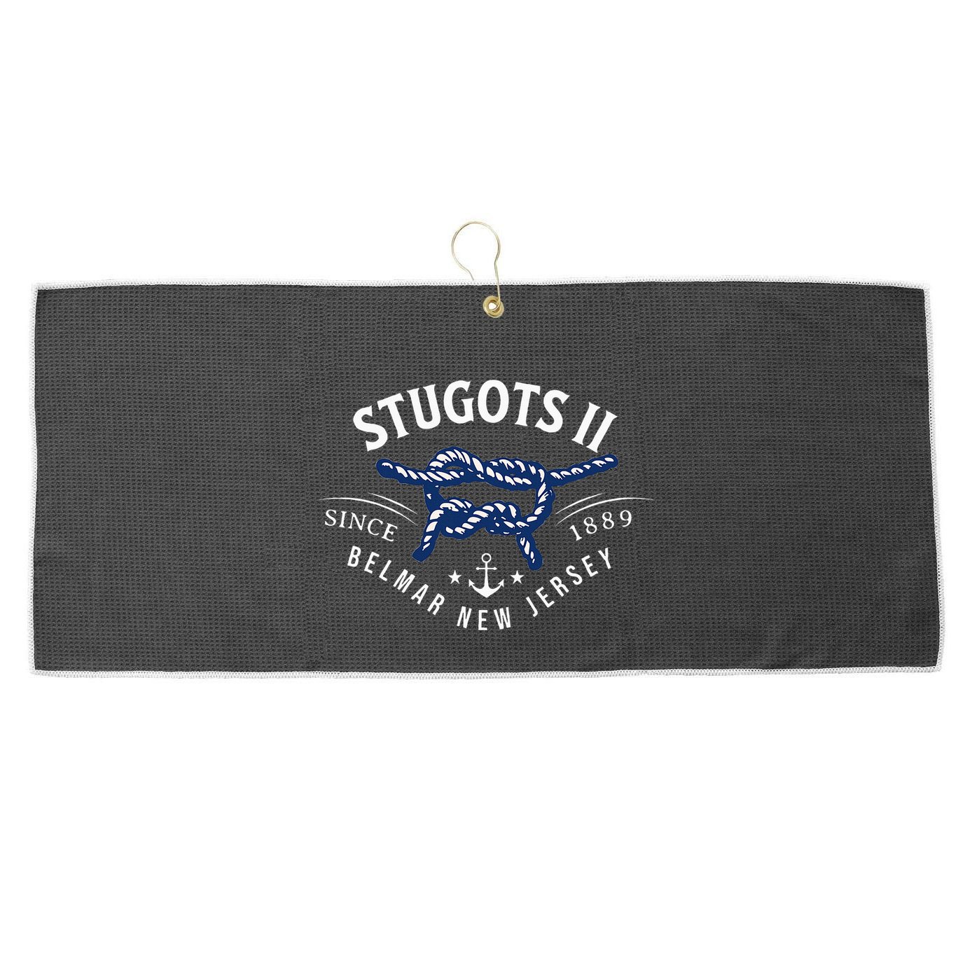 Stugots Belmar Nj Rope Retro Sarcastic Funny Boating Large Microfiber Waffle Golf Towel