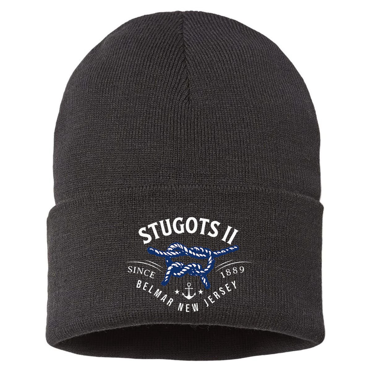 Stugots Belmar Nj Rope Retro Sarcastic Funny Boating Sustainable Knit Beanie