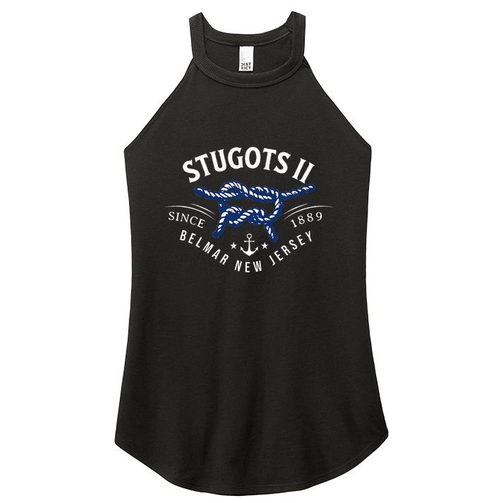 Stugots Belmar Nj Rope Retro Sarcastic Funny Boating Women's Perfect Tri Rocker Tank