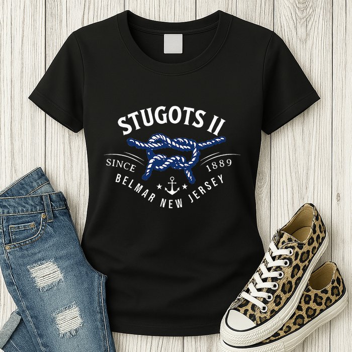 Stugots Belmar Nj Rope Retro Sarcastic Funny Boating Womens T-Shirt