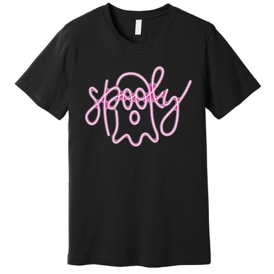 Spooky Boo Neon Halloween Ghost Spooky Season Premium T-Shirt