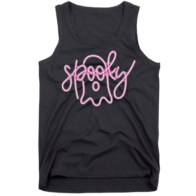 Spooky Boo Neon Halloween Ghost Spooky Season Tank Top