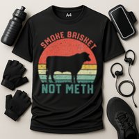 Smoke Brisket, Not Meth Fun Bbq Cooling Performance Crew T-Shirt