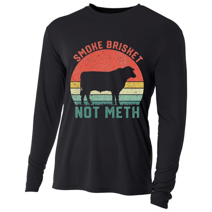 Smoke Brisket, Not Meth Fun Bbq Cooling Performance Long Sleeve Crew