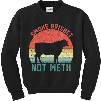 Smoke Brisket, Not Meth Fun Bbq Kids Sweatshirt