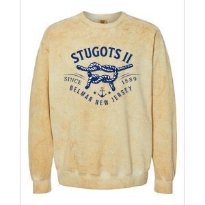 Stugots Belmar Nj Rope Retro Sarcastic Funny Boating Colorblast Crewneck Sweatshirt