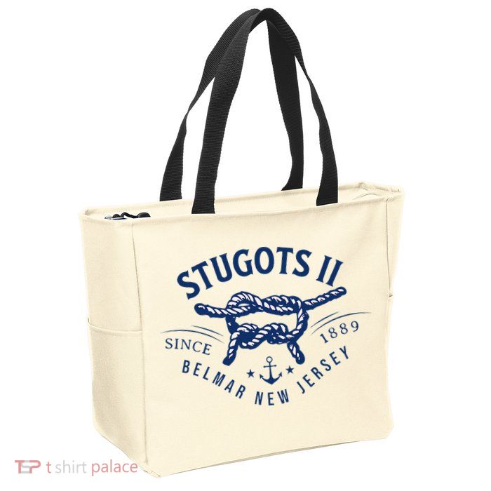 Stugots Belmar Nj Rope Retro Sarcastic Funny Boating Zip Tote Bag