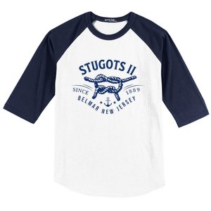 Stugots Belmar Nj Rope Retro Sarcastic Funny Boating Baseball Sleeve Shirt